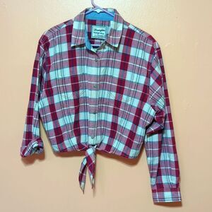 Vintage Wrangler Red and White Plaid Button Down Shirt